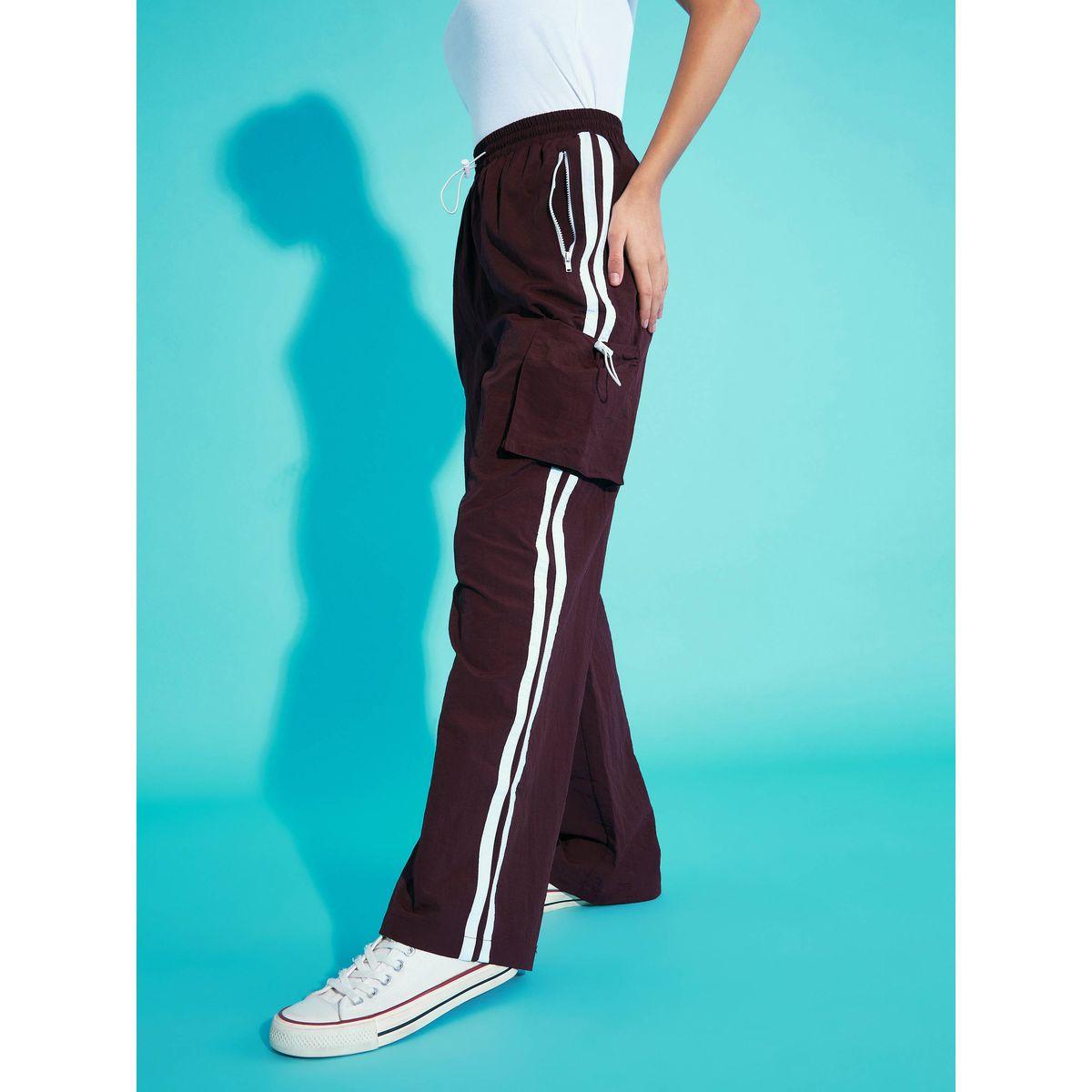 Noh-Voh X Styli  Contrast Side Tape Cargo Parachute Pants-girls-clothing-bottoms-trousers-image-3
