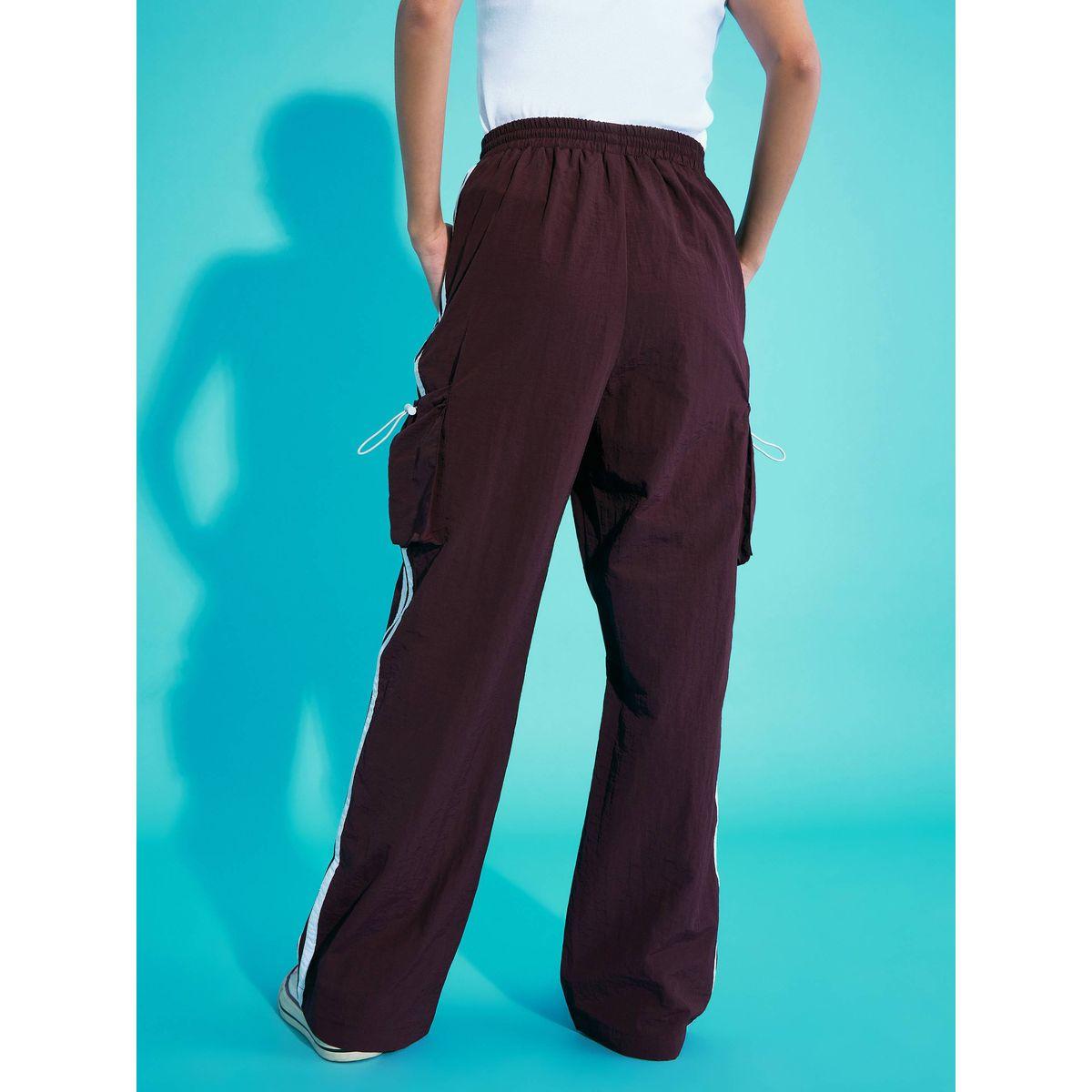 Noh-Voh X Styli  Contrast Side Tape Cargo Parachute Pants-girls-clothing-bottoms-trousers-image-5
