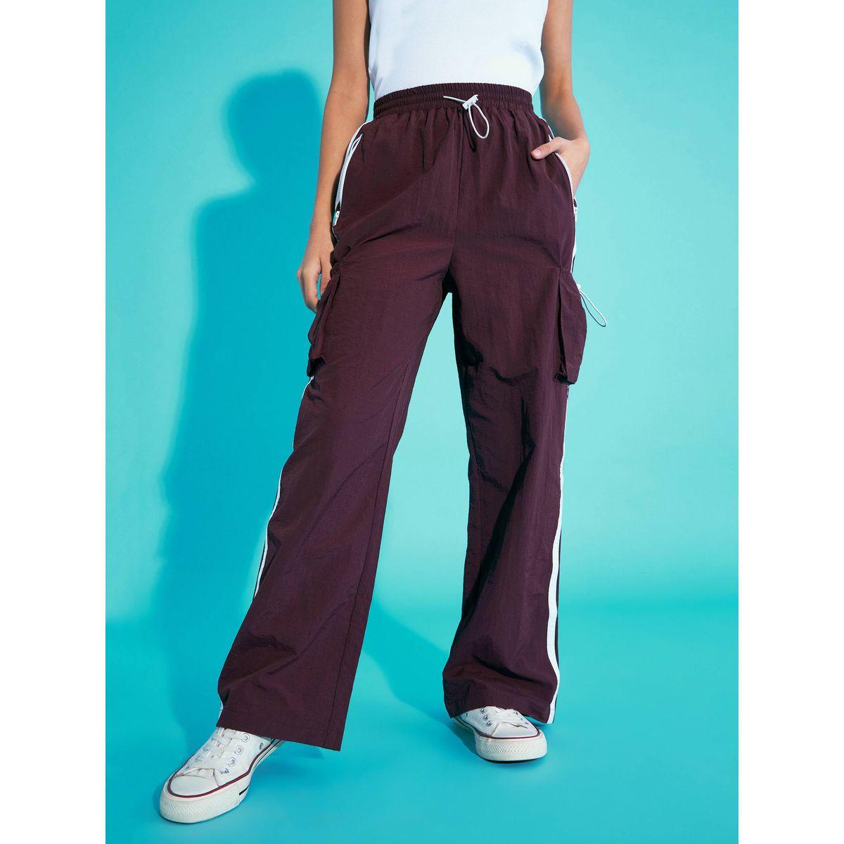 Noh-Voh X Styli  Contrast Side Tape Cargo Parachute Pants-girls-clothing-bottoms-trousers-image-8