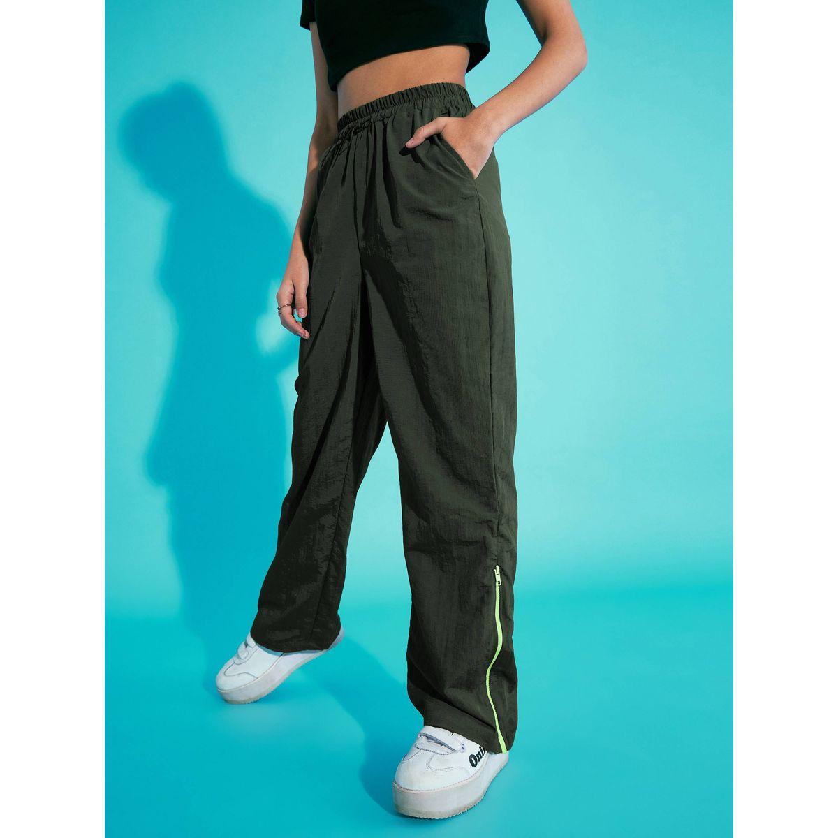 Noh-Voh X Styli  Out Seam Neon Zipper Cargo Parachute Pants-girls-clothing-bottoms-trousers-image-3