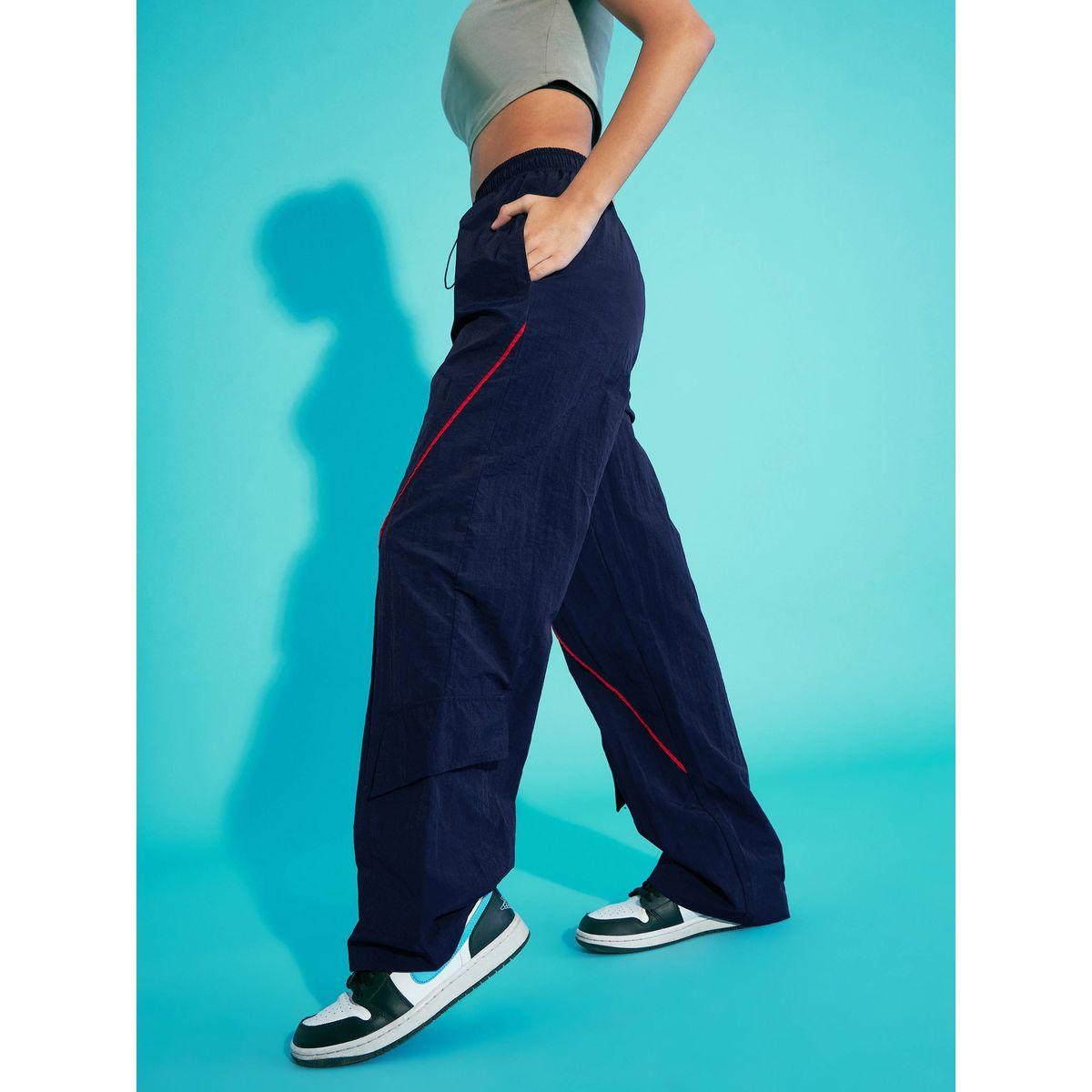 Noh-Voh X Styli   Contrast Piping Cargo Parachute Pants-girls-clothing-bottoms-trousers-image-3