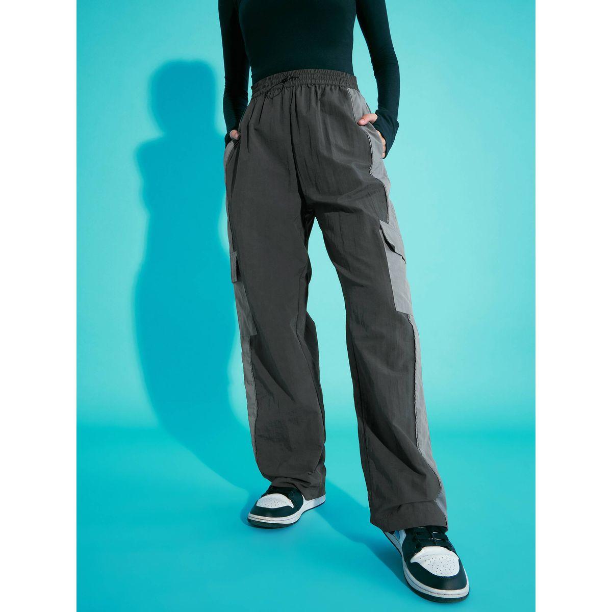 Noh-Voh X Styli  Contrast Pocket Cargo Parachute Pants-girls-clothing-bottoms-trousers-image-1