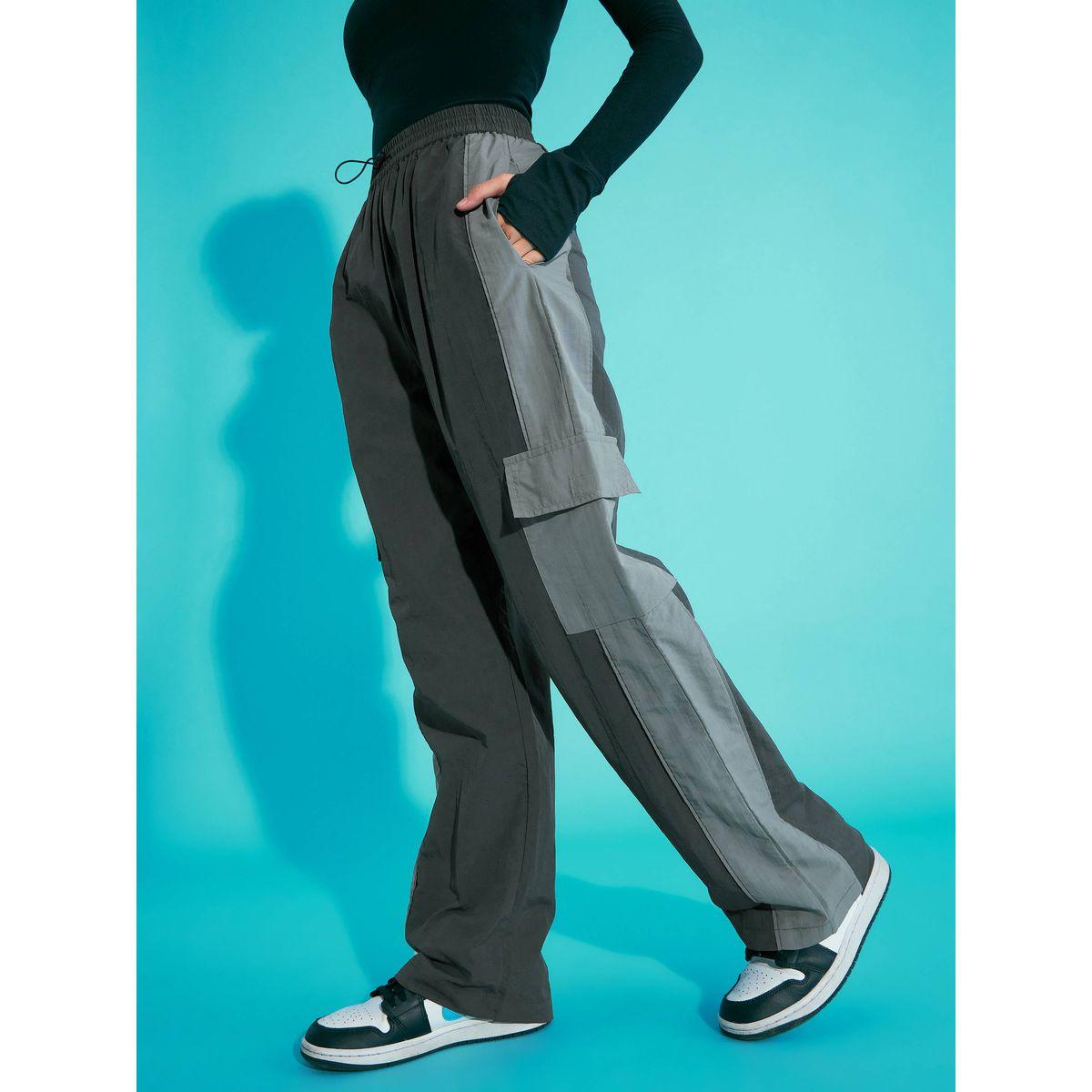 Noh-Voh X Styli  Contrast Pocket Cargo Parachute Pants-girls-clothing-bottoms-trousers-image-3