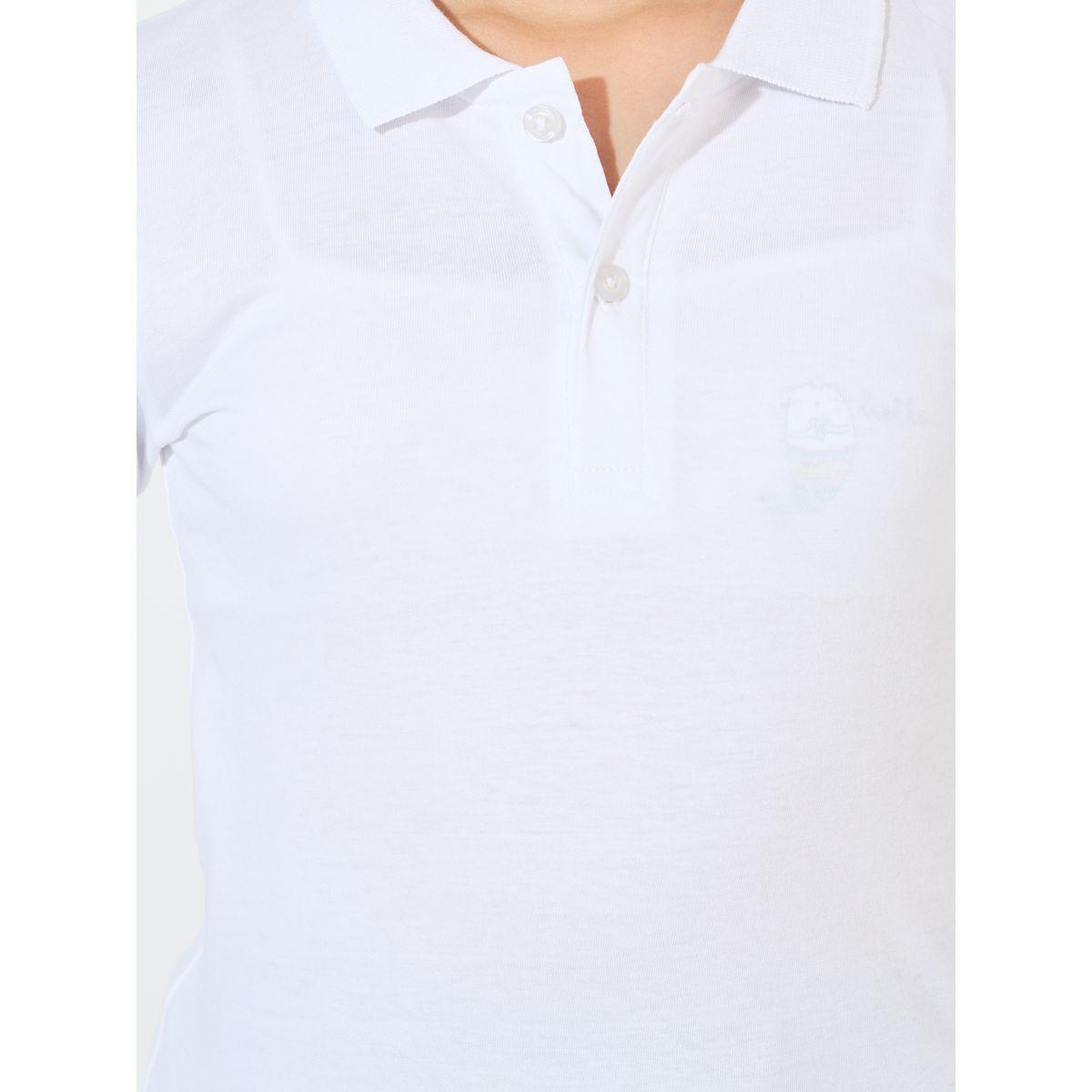 تيشيرت سادة بياقة بولو واكمام 3/4-girls-clothing-tshirts-image-2