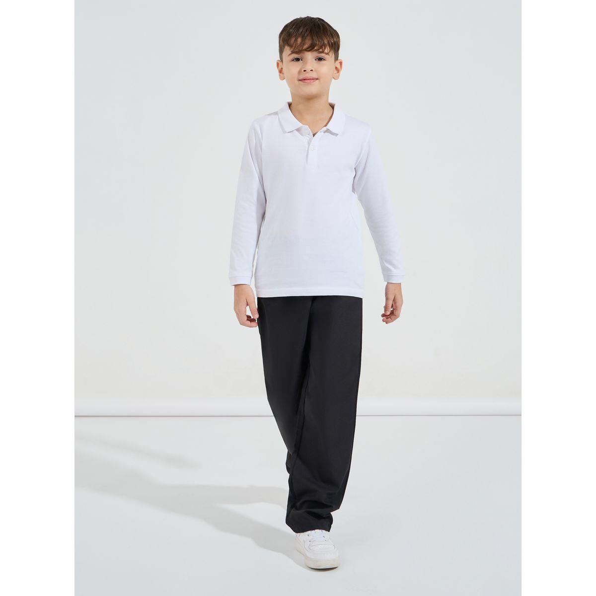 تيشيرت سادة بياقة بولو مع أكمام طويلة-boys-clothing-tshirtsandpolos-image-2