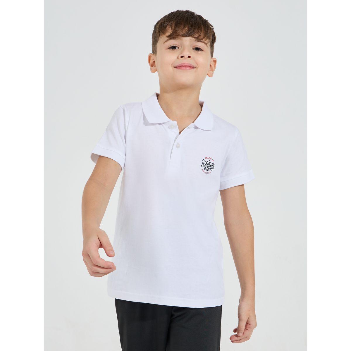 Styli Solid Polo T-Shirt with Round Badge Applique-boys-clothing-tshirtsandpolos-image-1