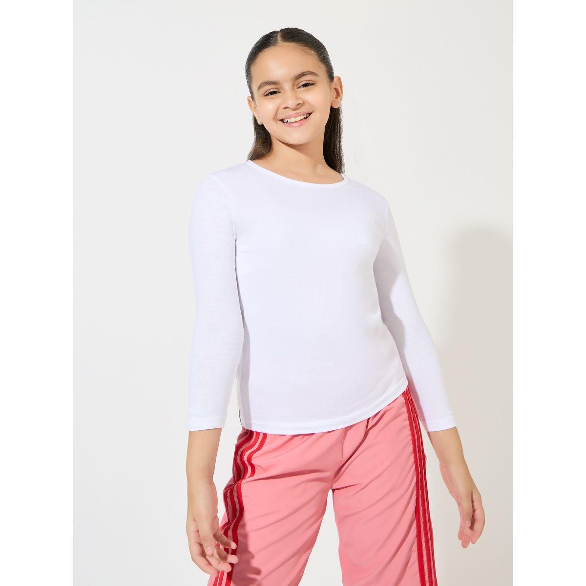 Styli Basic Round Neck T-Shirt-girls-clothing-tshirts-image-1