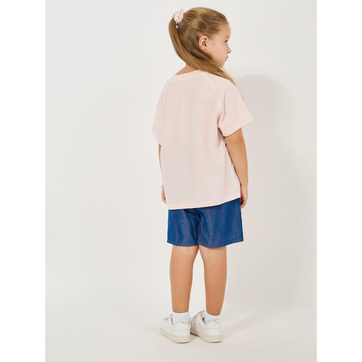 Styli Graphic Print Textured T-Shirt & Shorts Set-girls-clothing-setsandcoords-image-4