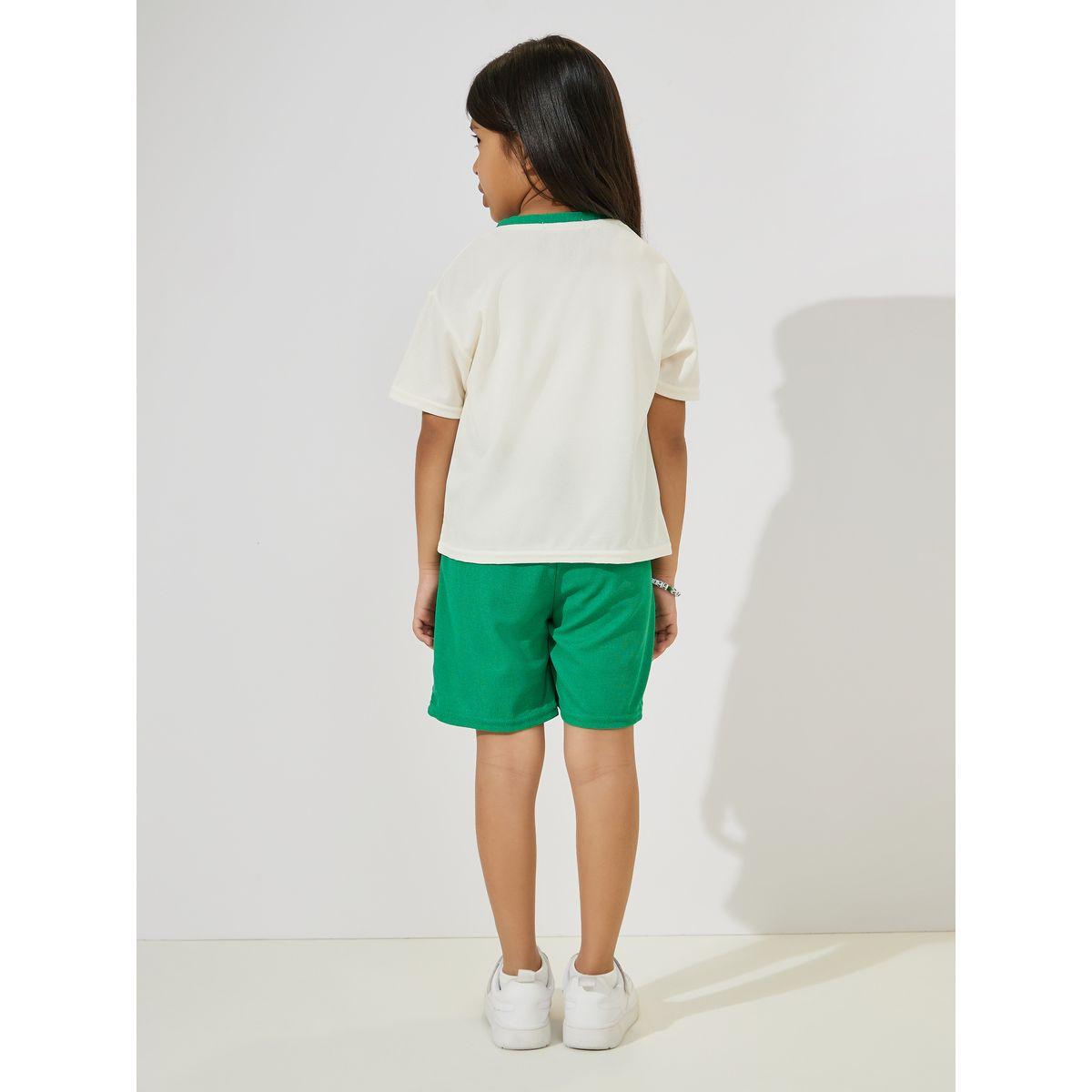 Styli Front Graphic Print T-Shirt & Shorts Set-girls-clothing-setsandcoords-image-4