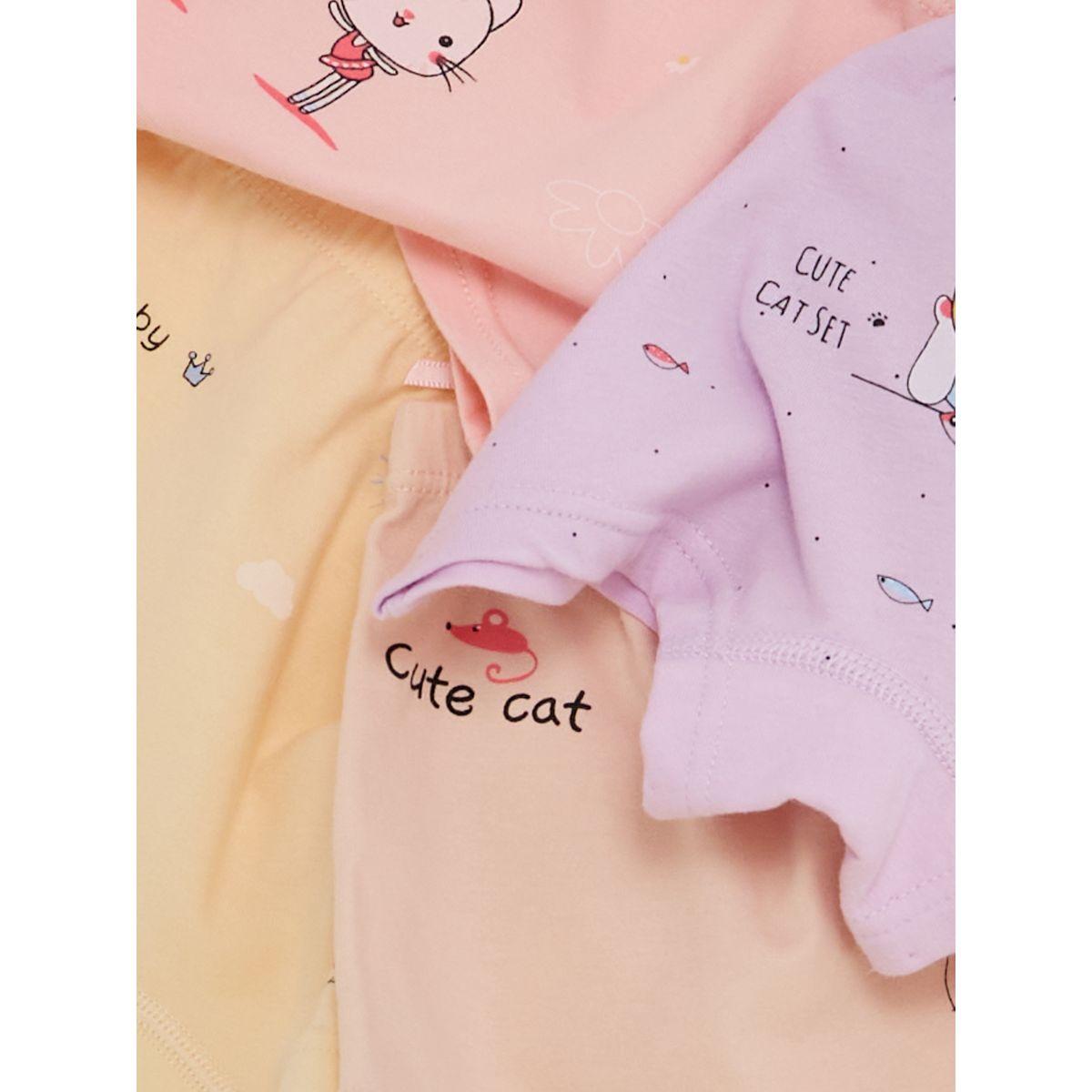 Styli Pack of 4 - Cutie Cat Print Briefs-girls-clothing-innerwear-image-2