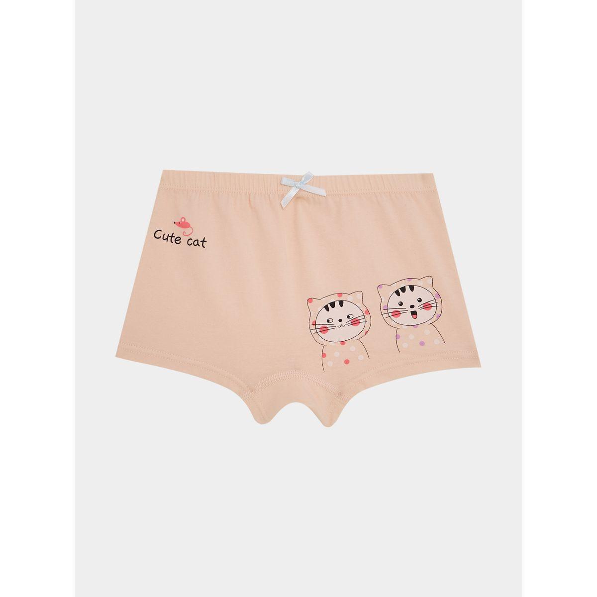 Styli Pack of 4 - Cutie Cat Print Briefs-girls-clothing-innerwear-image-3