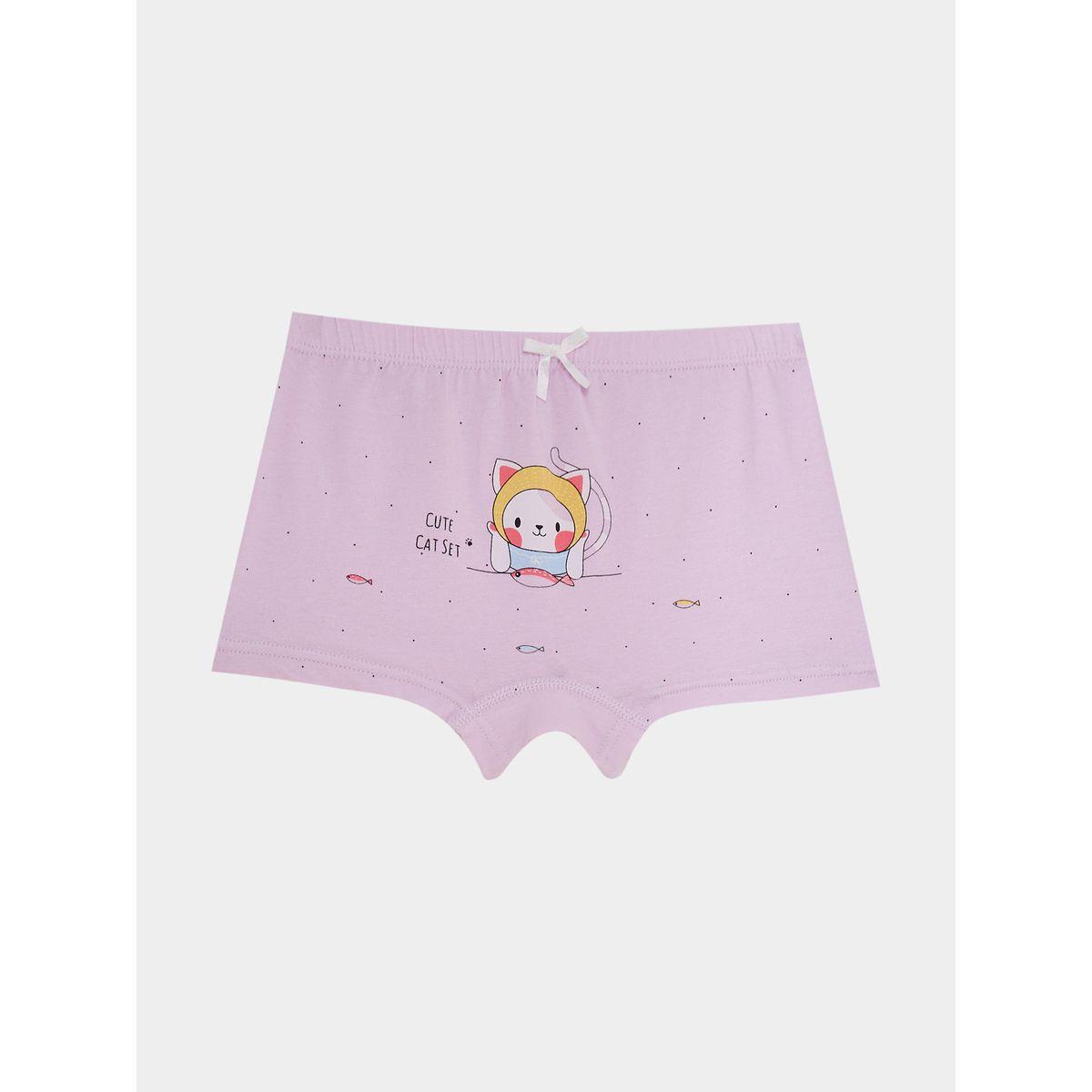Styli Pack of 4 - Cutie Cat Print Briefs-girls-clothing-innerwear-image-6