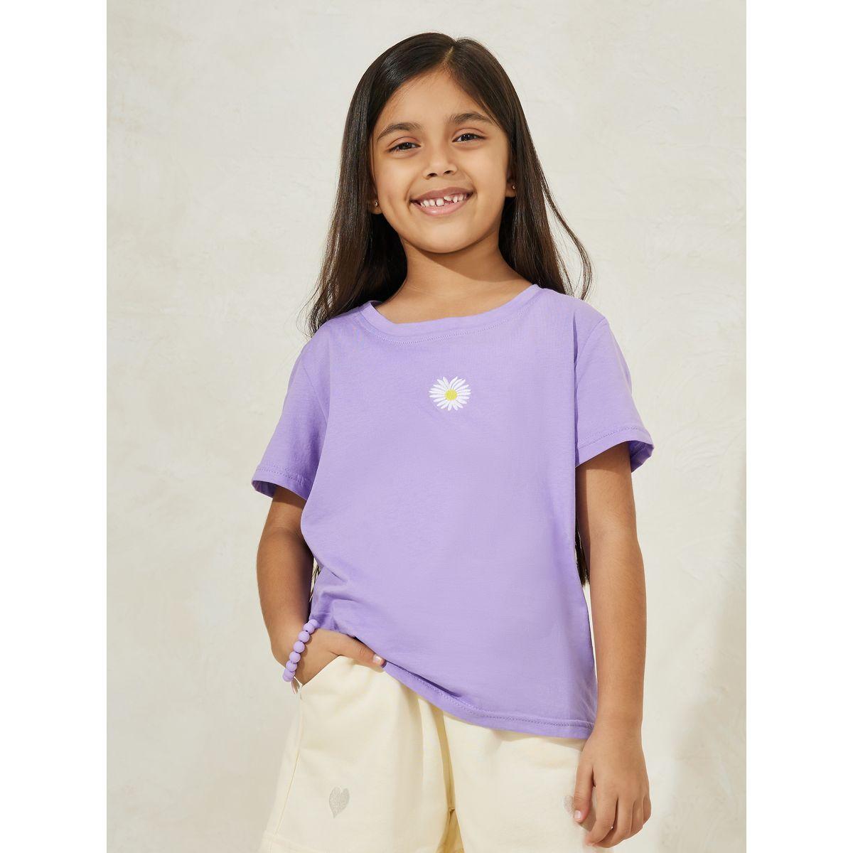 تيشيرت قطن بتفاصيل مُطرّزة-girls-clothing-tshirts-image-1