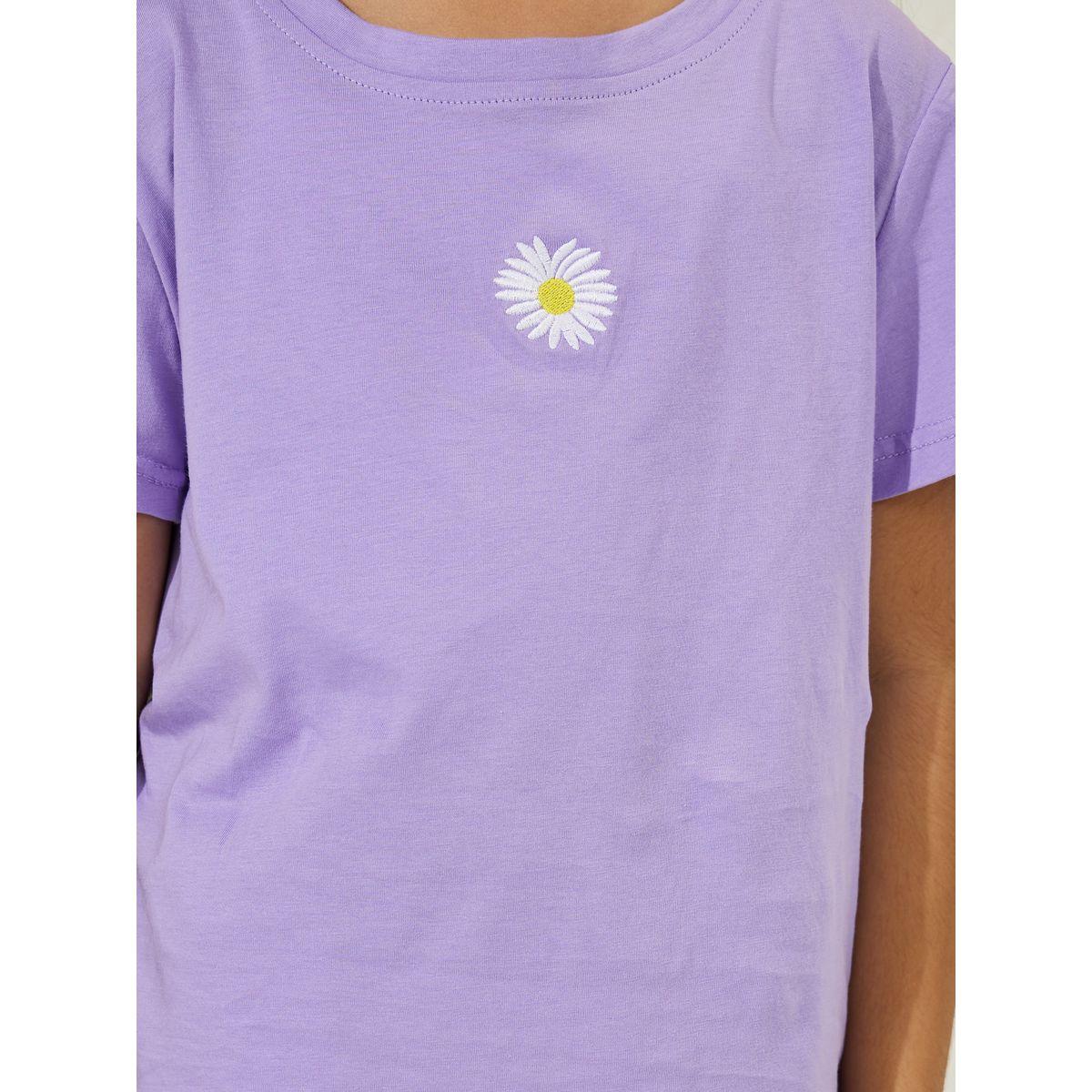 Styli Embroidery Detail Cotton T-Shirt-girls-clothing-tshirts-image-3