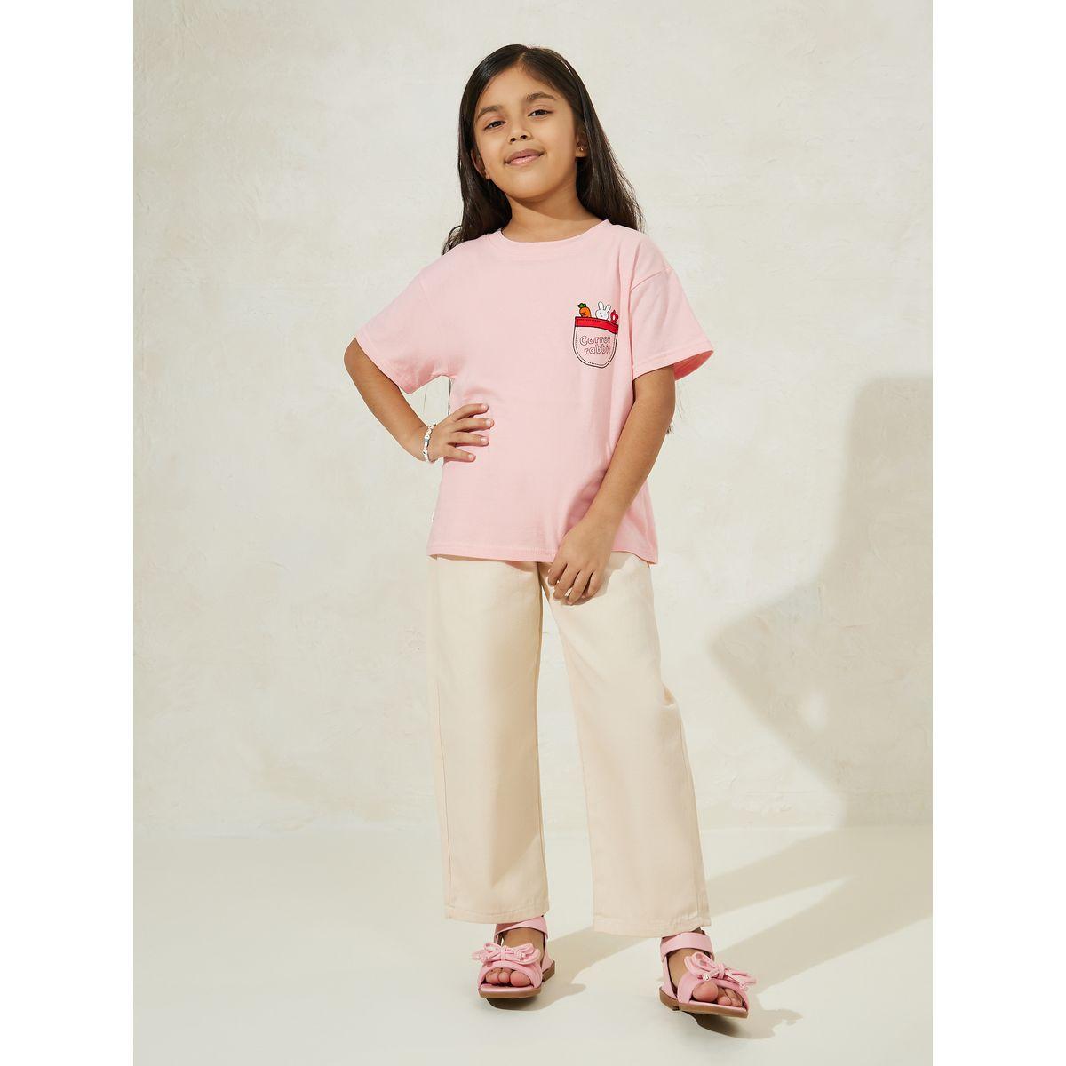Styli Carrot & Rabbit Print Round Neck T-Shirt-girls-clothing-tshirts-image-2