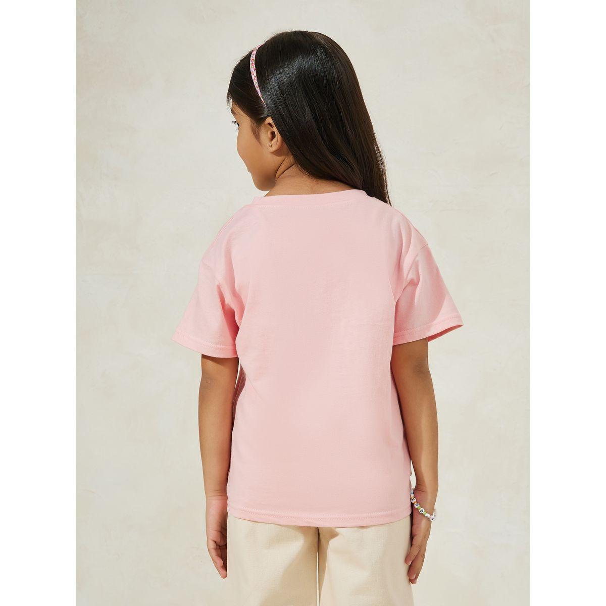 تيشيرت بياقة دائرية مع طبعة ارنب وجرز-girls-clothing-tshirts-image-4
