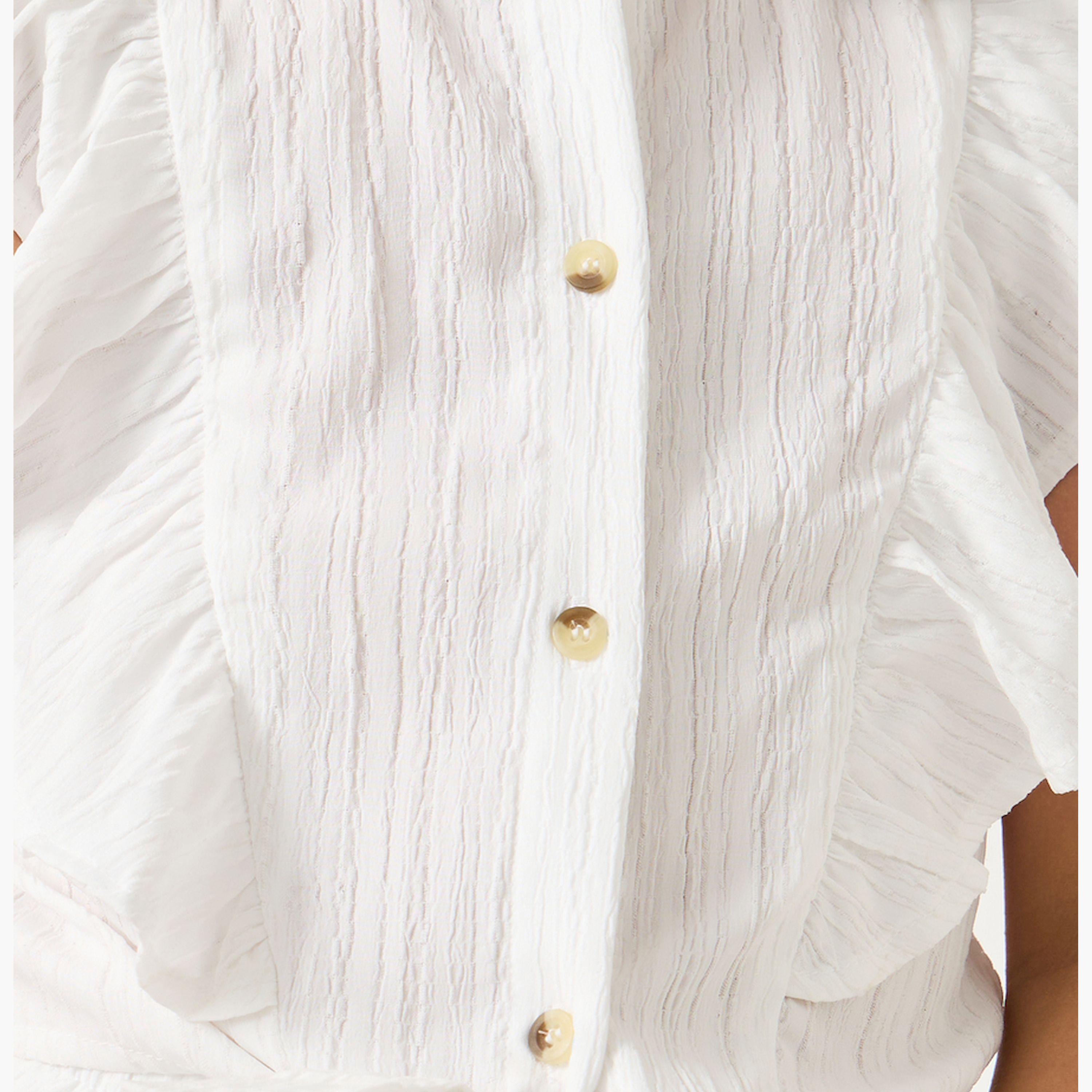 Styli Kids Coord Set With Tie Up Collared Shirt And Wide Leg Pants-girls-clothing-setsandcoords-image-4