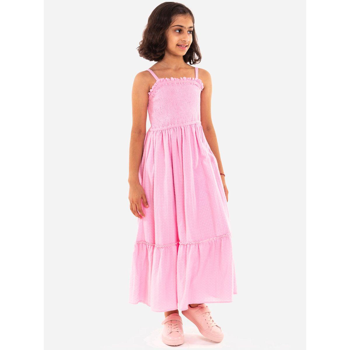 Styli Dobby Gathered Strappy Dress-girls-clothing-dressesandjumpsuits-image-1