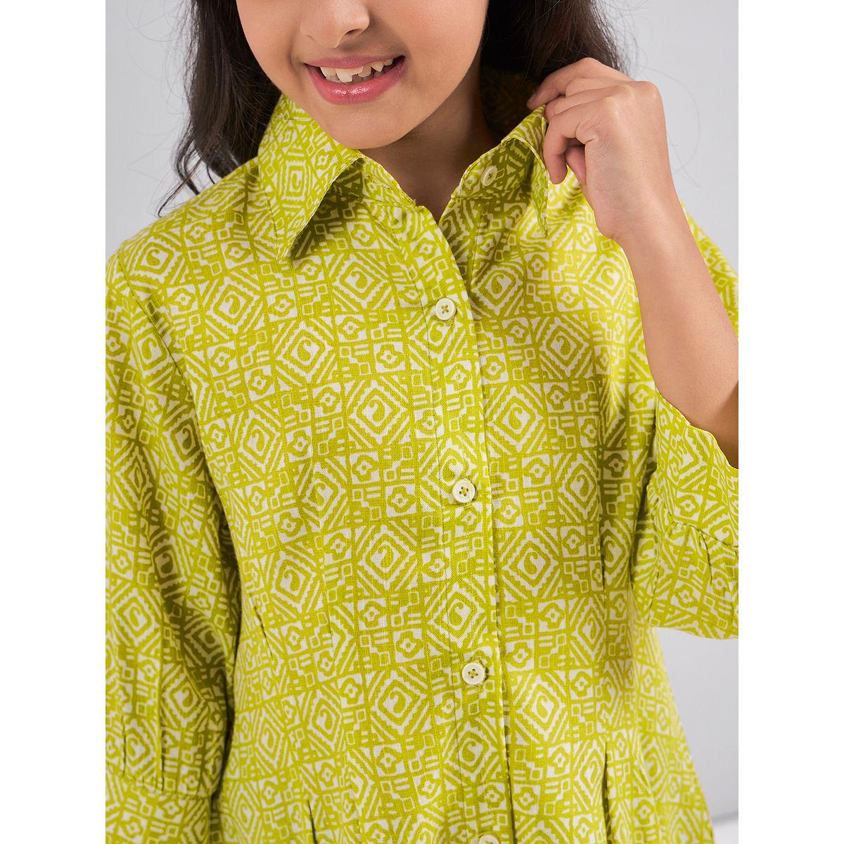 Stylo Bug X Styli All Over Print 3/4 Sleeves Shirt Dress-girls-clothing-dressesandjumpsuits-image-6