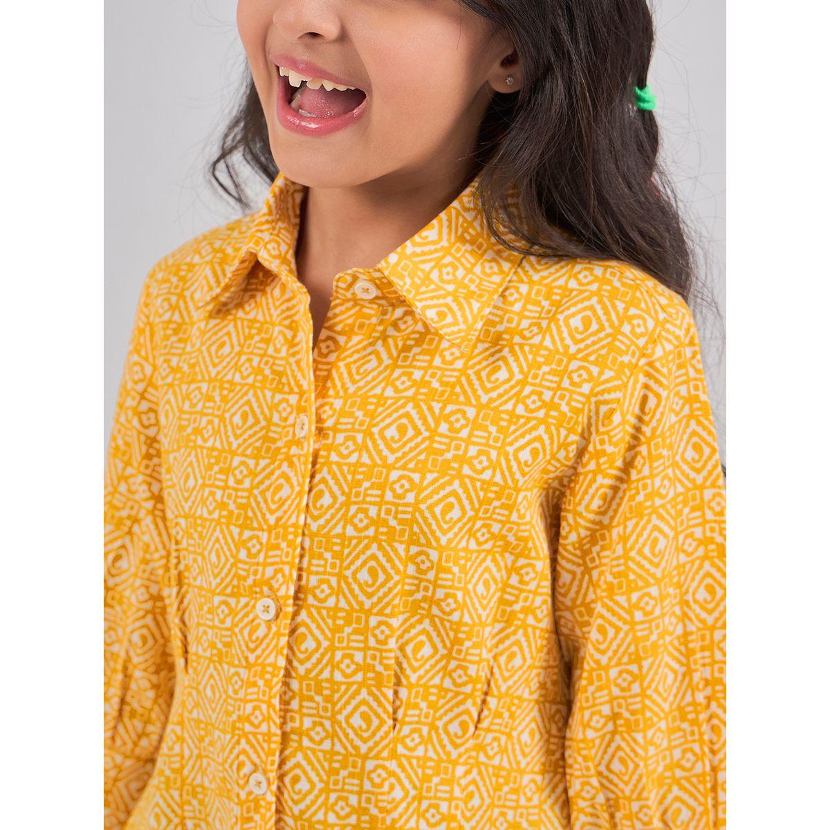Stylo Bug X Styli All Over Print 3/4 Sleeves Shirt Dress-girls-clothing-dressesandjumpsuits-image-6