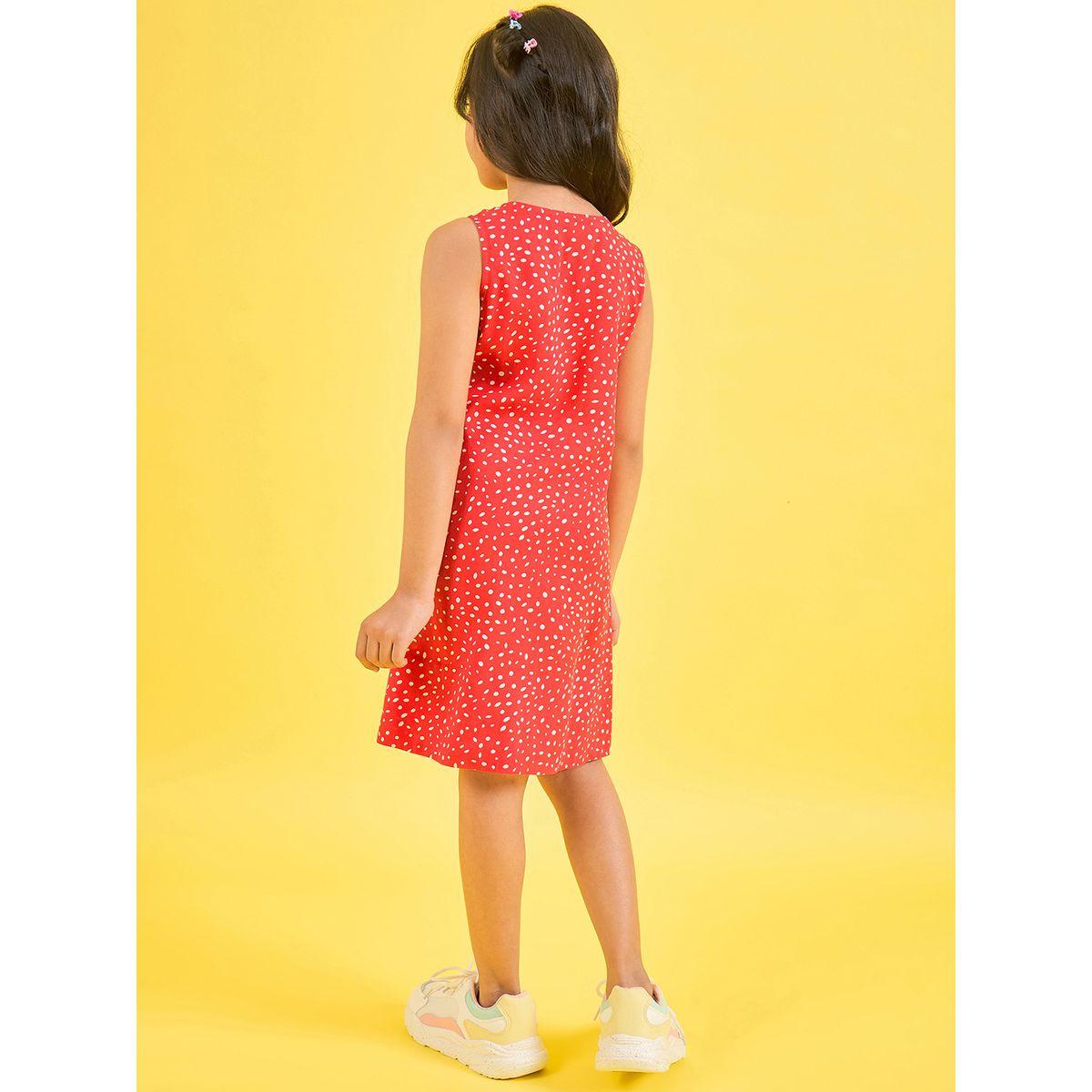 فستان بطول الركبة وبلا اكمام مع ازرار غلق ستايلو بَج × ستايلي-girls-clothing-dressesandjumpsuits-image-5