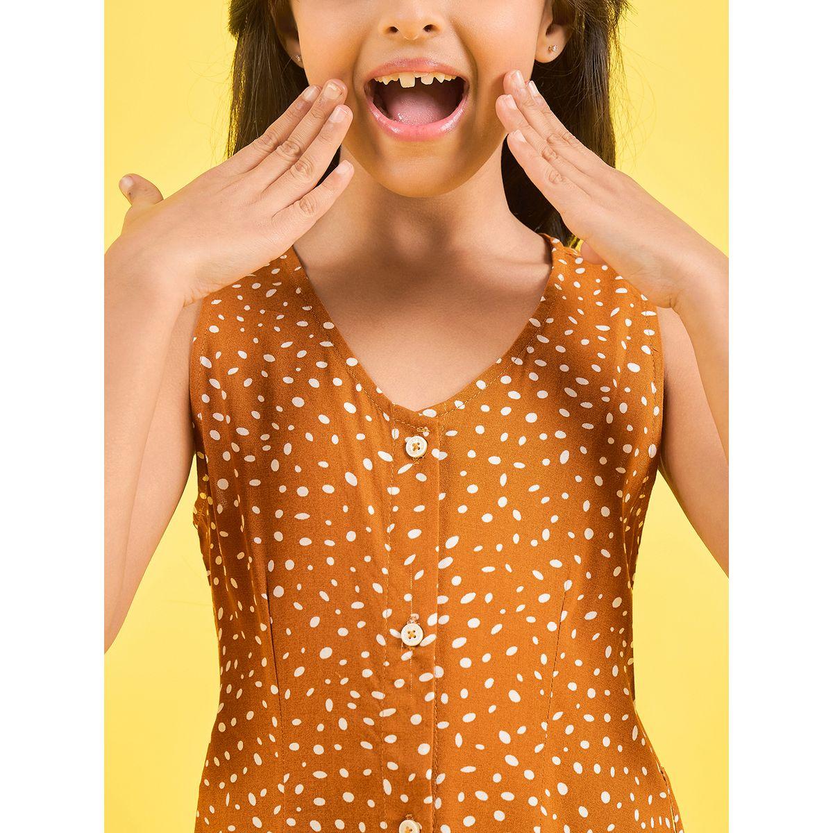 Stylo Bug X Styli Spot Print V Neck Casual Dress-girls-clothing-dressesandjumpsuits-image-6