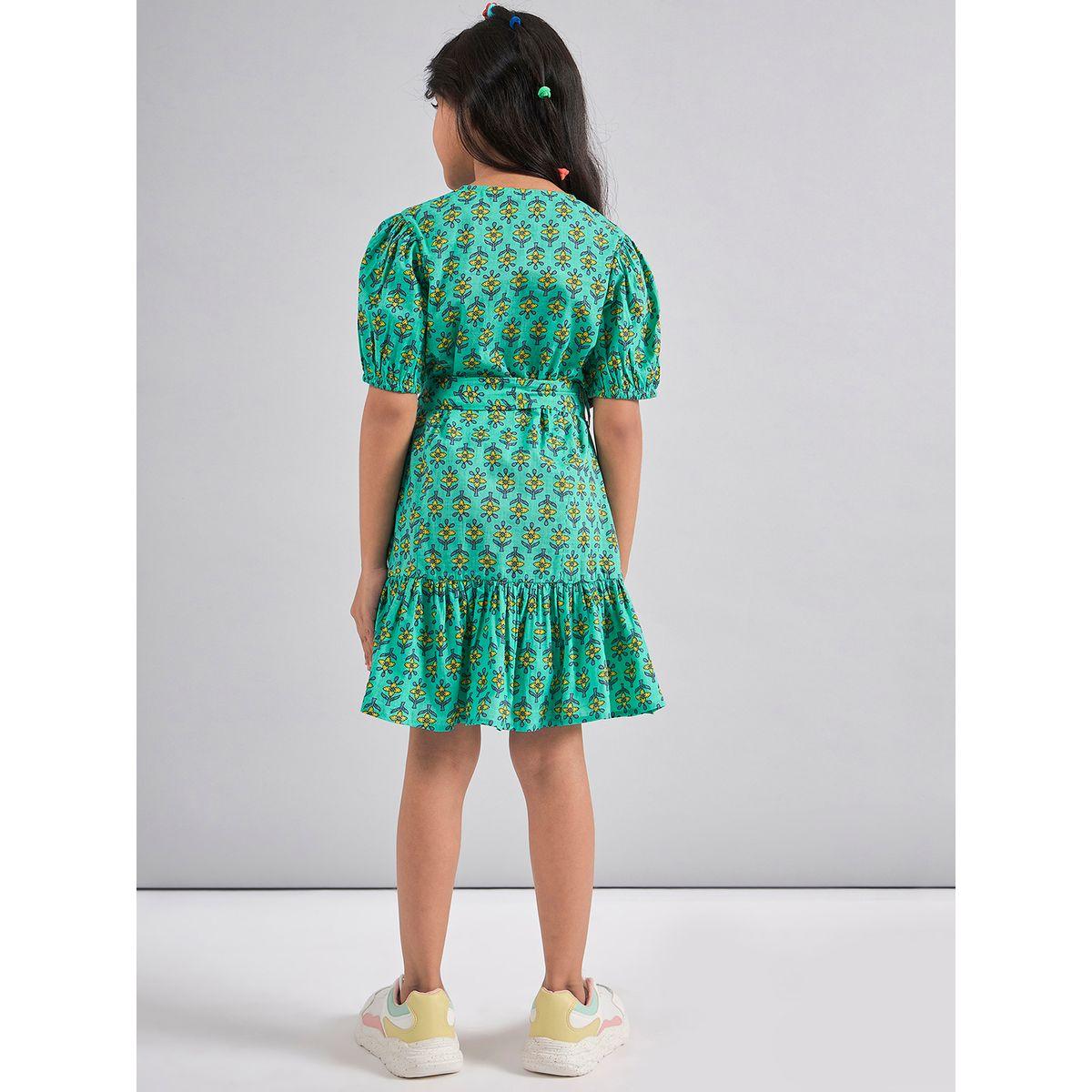 فستان كاجوال مطبع بزهور مع حزام خصر ستايلو بَج × ستايلي-girls-clothing-dressesandjumpsuits-image-5