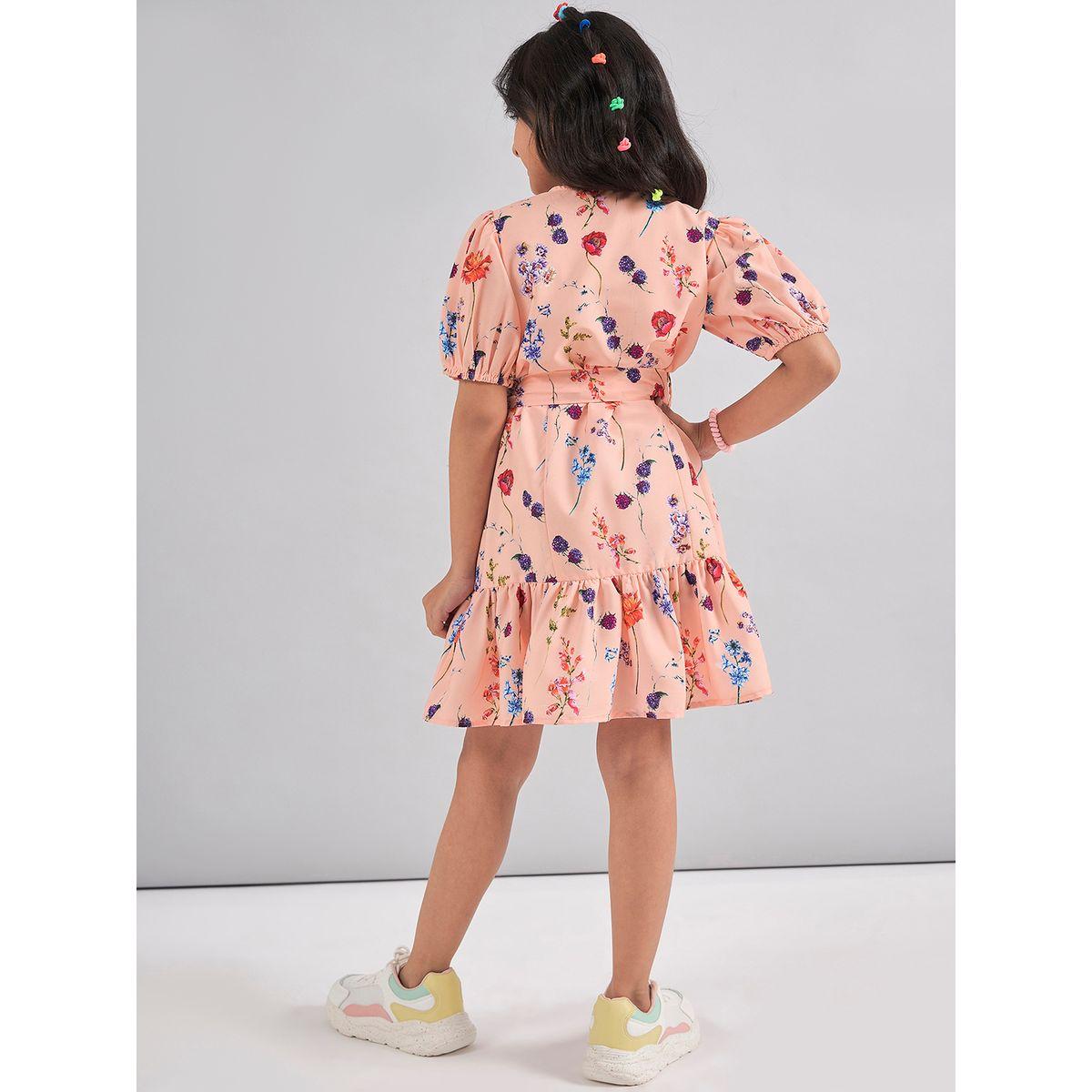 فستان كاجوال مطبع بزهور مع حزام خصر ستايلو بَج × ستايلي-girls-clothing-dressesandjumpsuits-image-5