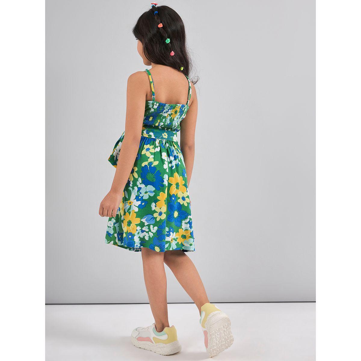 فستان مطبع بزهور ومزين بفتحات ستايلو بَج × ستايلي-girls-clothing-dressesandjumpsuits-image-5