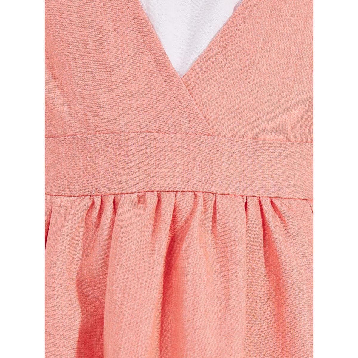 Styli Solid V Neck Pinafore Dress-girls-clothing-dressesandjumpsuits-image-3