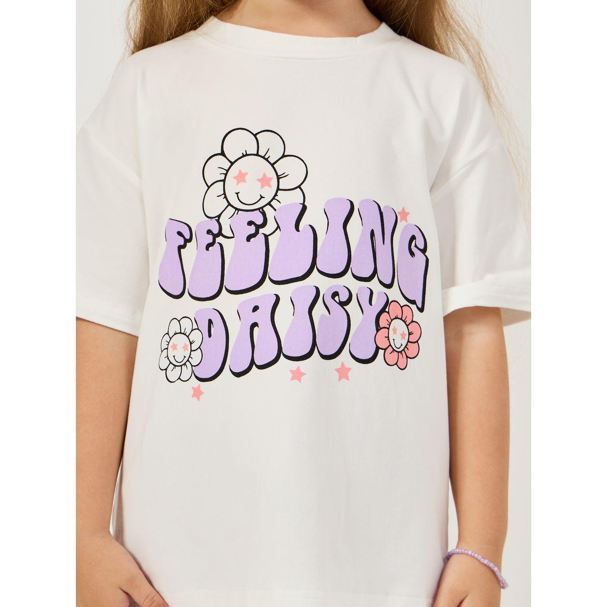 Styli Graphic Print Oversized T-Shirt & Solid Pants Set-girls-clothing-setsandcoords-image-3