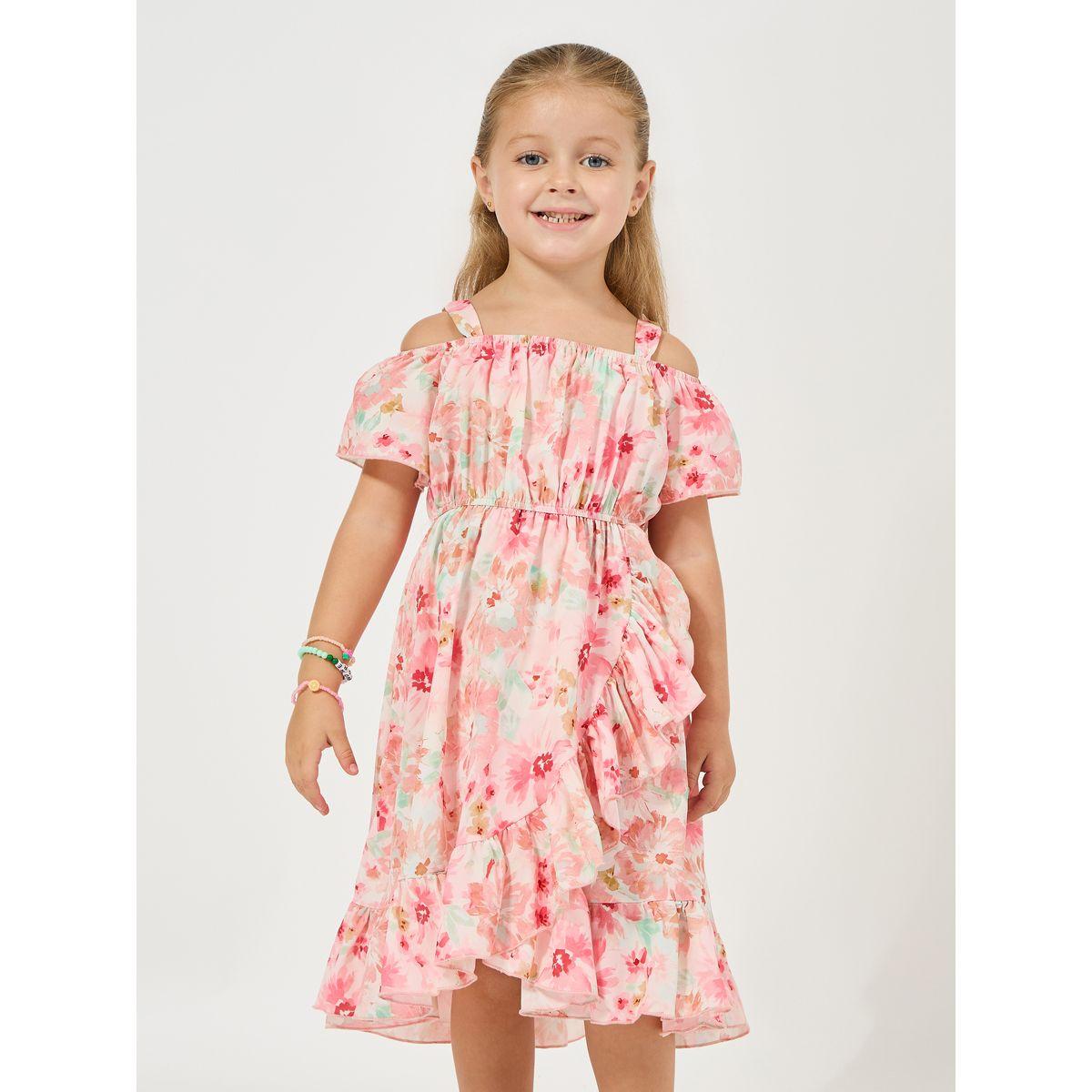 Styli Floral Print Cold Shoulder Ruffled Dress-girls-clothing-dressesandjumpsuits-image-2