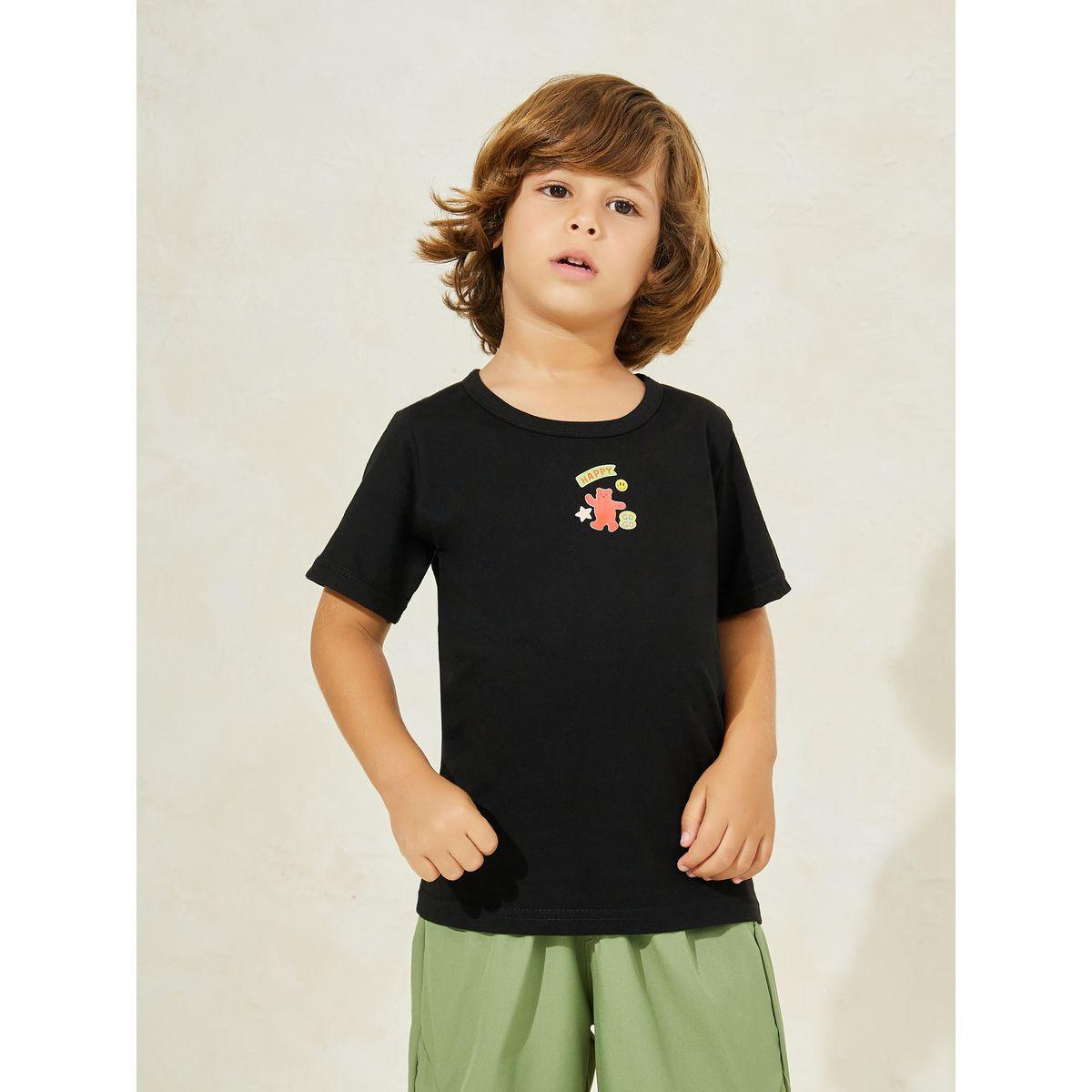 تيشيرت بطبعة دب مع ياقة دائرية-boys-clothing-tshirtsandpolos-image-1