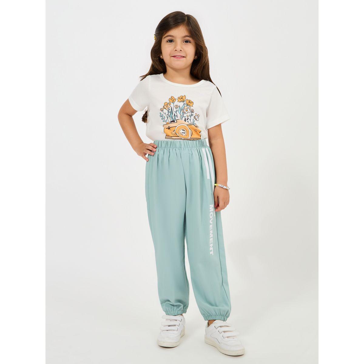 Styli Slogan Print Lightweight Joggers-sports-girls-clothing-bottoms-image-2