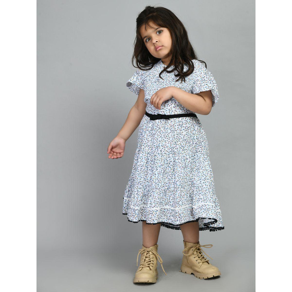 Bella Moda X Styli  Casual Cotton Dress With Ruffled Sleeve and Belt Detail-girls-clothing-dressesandjumpsuits-image-5