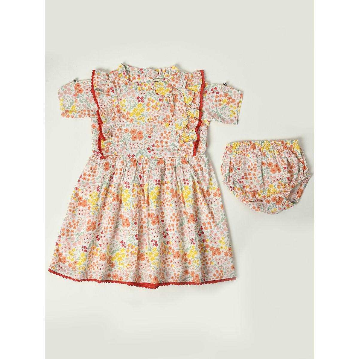 Bella Moda X Styli  Floral Print Cotton Casual Dress with Brief-girls-clothing-dressesandjumpsuits-image-1