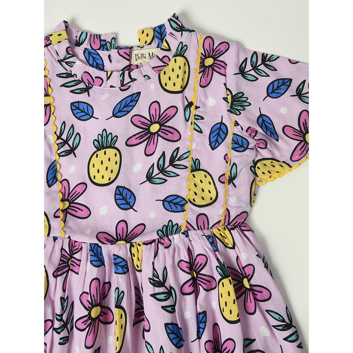 فستان قطن كاجوال بطبعة اناناس بيلا مودا × ستايلي-girls-clothing-dressesandjumpsuits-image-3