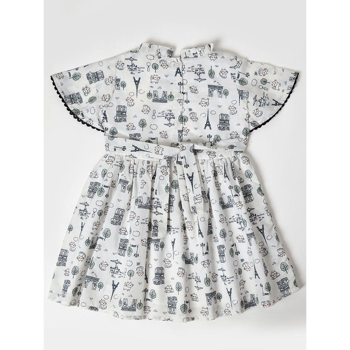 فستان قطن كاجوال مع اكمام وطواطية بيلا مودا × ستايلي-girls-clothing-dressesandjumpsuits-image-2