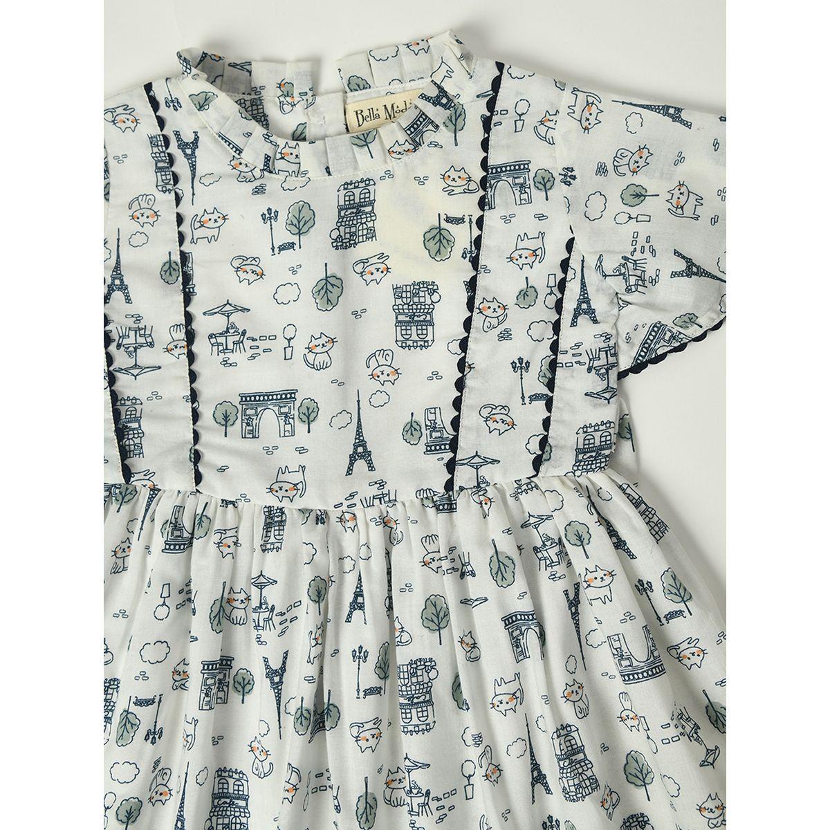 فستان قطن كاجوال مع اكمام وطواطية بيلا مودا × ستايلي-girls-clothing-dressesandjumpsuits-image-3