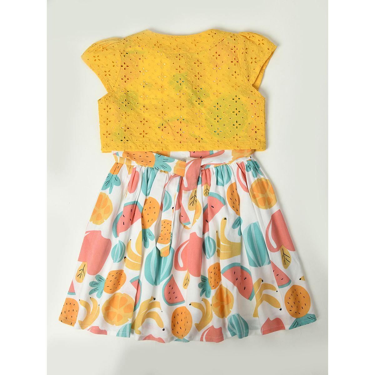 Bella Moda X Styli  Fruit Print Cotton Dress with Schiffli Bolero-girls-clothing-dressesandjumpsuits-image-2