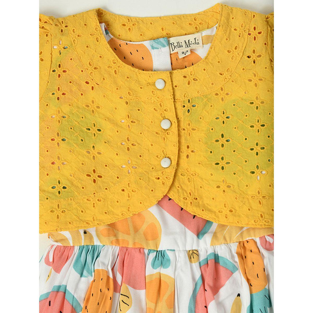 Bella Moda X Styli  Fruit Print Cotton Dress with Schiffli Bolero-girls-clothing-dressesandjumpsuits-image-3
