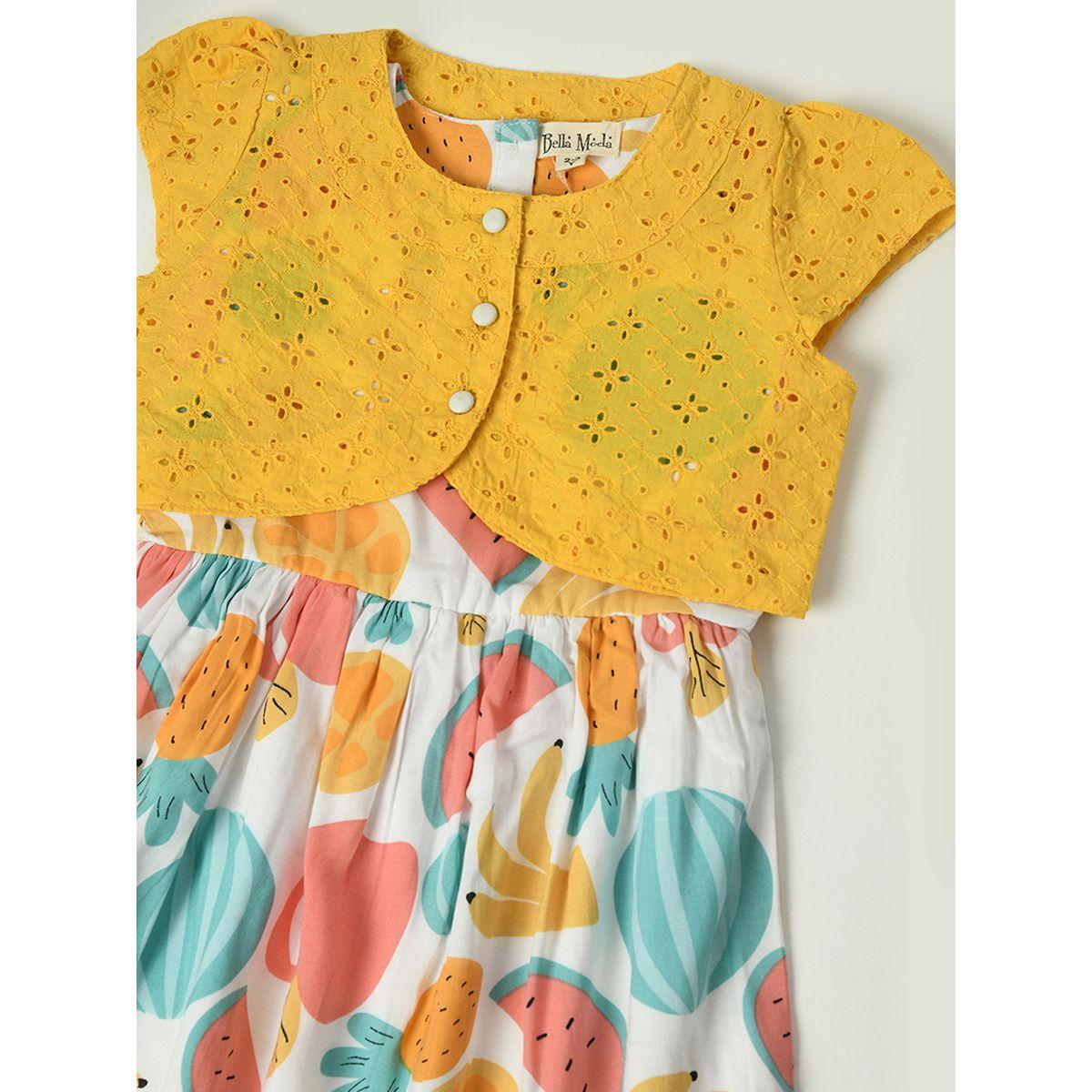 Bella Moda X Styli  Fruit Print Cotton Dress with Schiffli Bolero-girls-clothing-dressesandjumpsuits-image-5