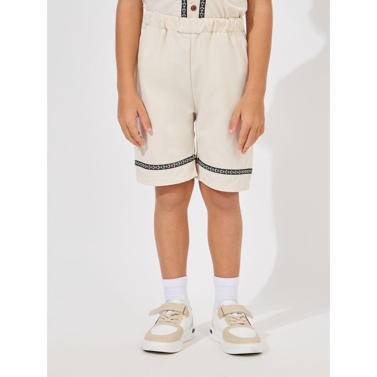 Styli Contrast Piping Collared Shirt & Shorts Set-boys-clothing-setsandcoords-image-5