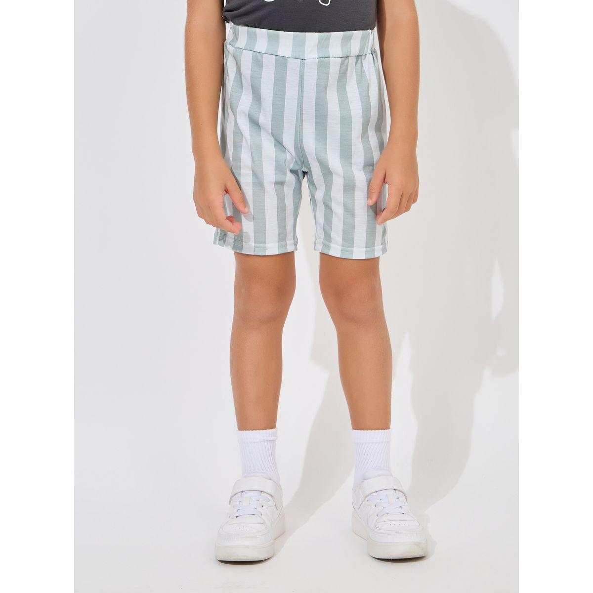 Styli Slogan Print T-Shirt & Striped Shorts Set-boys-clothing-setsandcoords-image-5