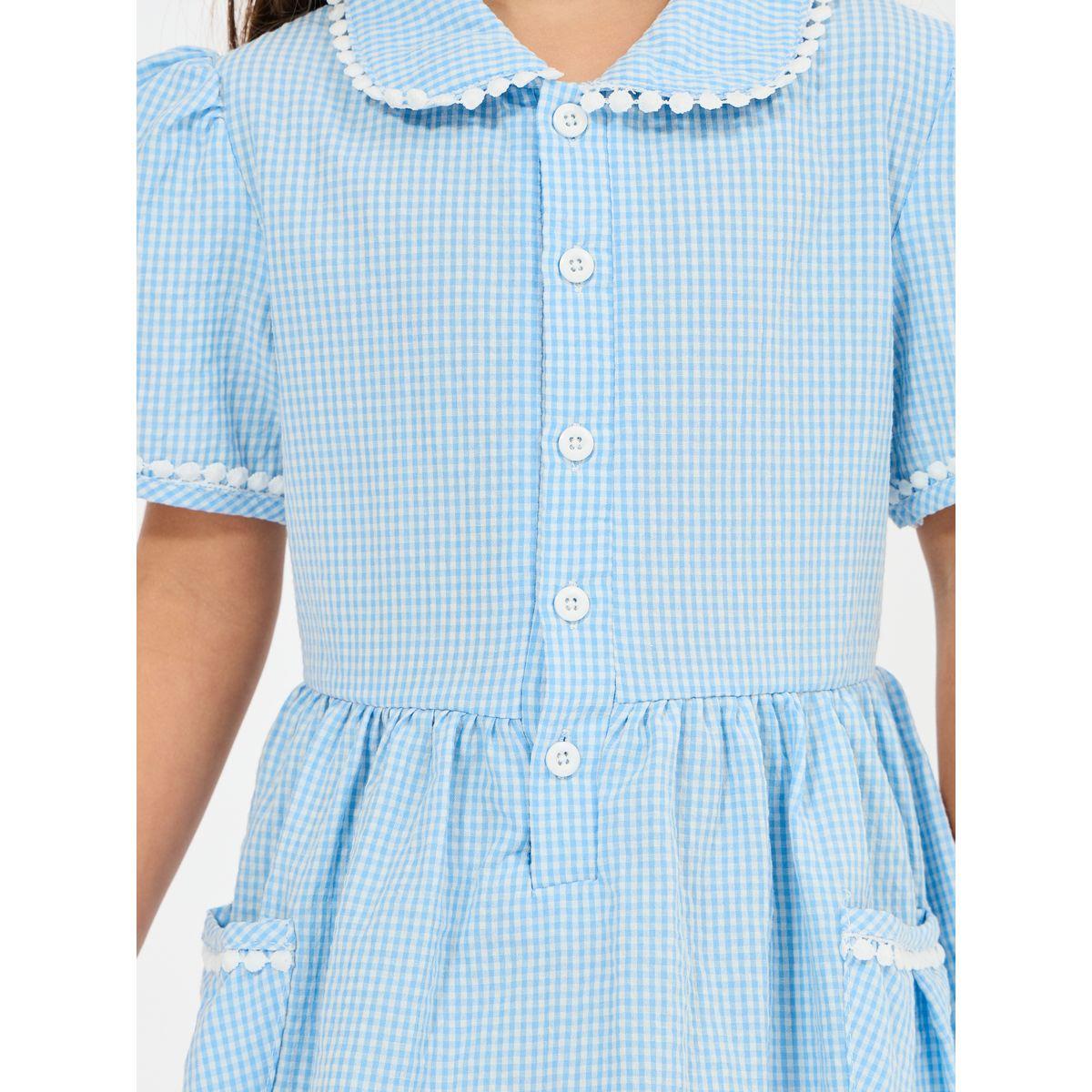 Styli Gingham Lace Applique Trim Dress-girls-clothing-dressesandjumpsuits-image-3