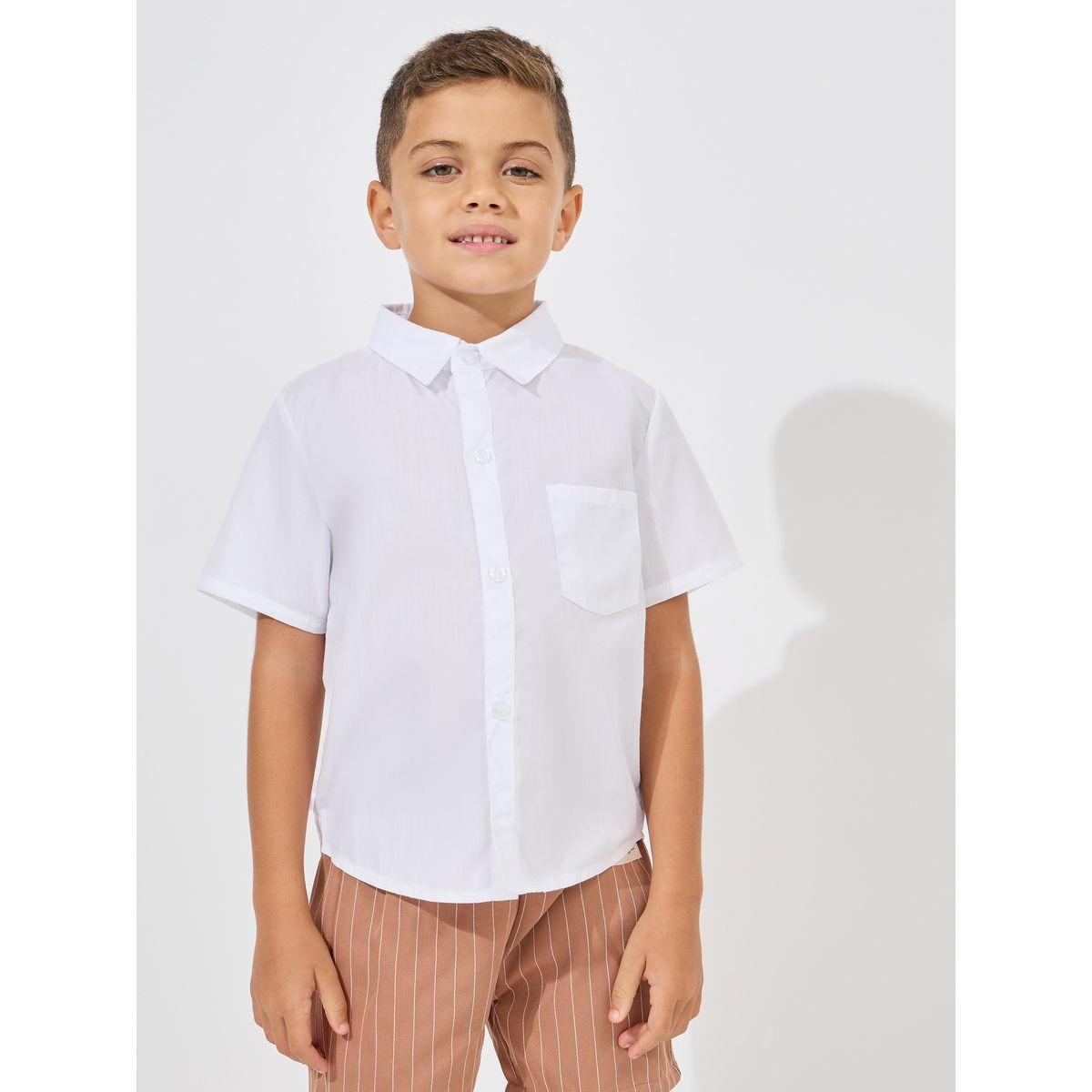 قميص سادة بجيب على الصدر واكمام قصيرة-boys-clothing-shirts-image-1
