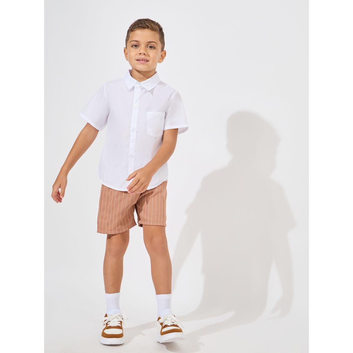 Styli Solid Front Pocket Short Sleeves Shirt-boys-clothing-shirts-image-2