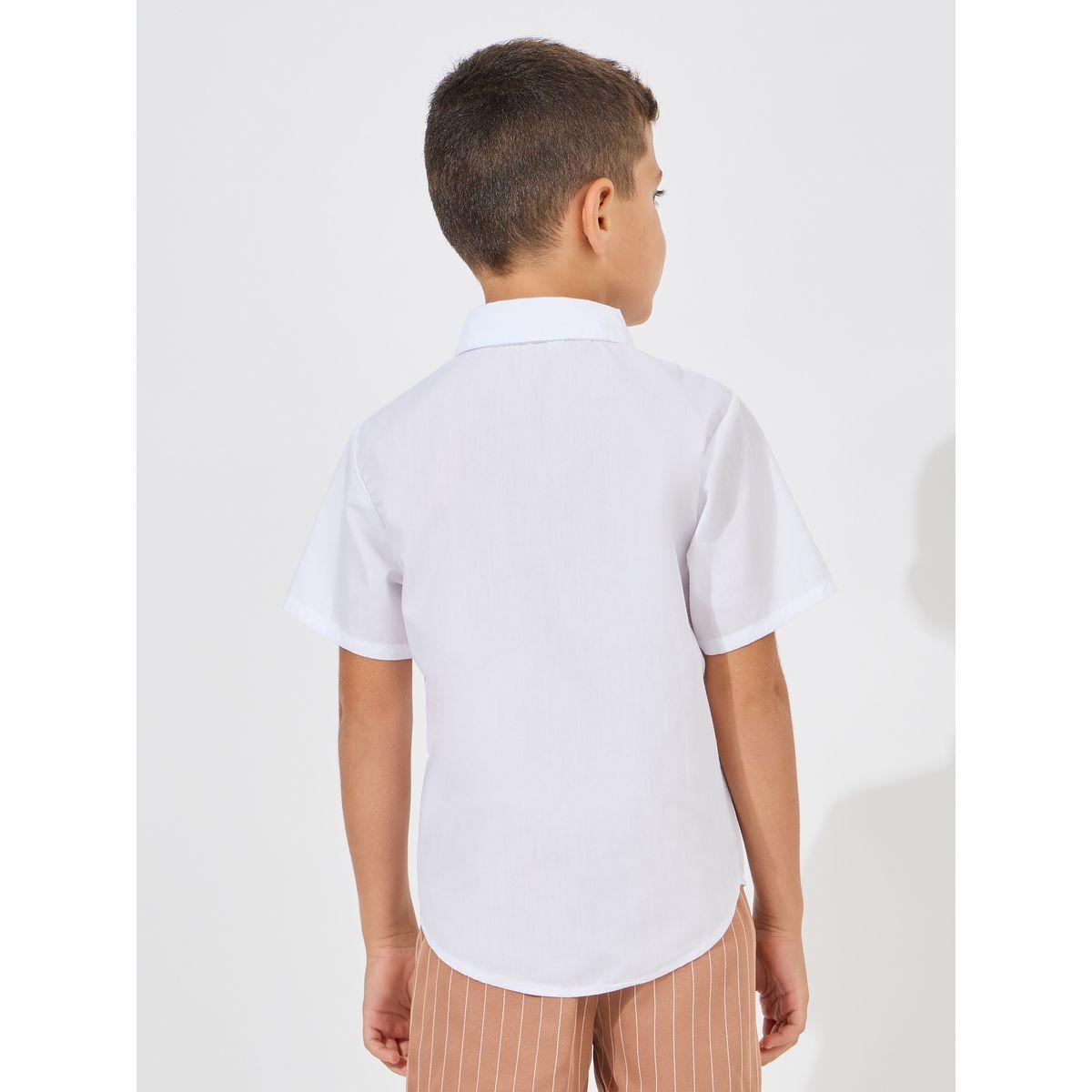 Styli Solid Front Pocket Short Sleeves Shirt-boys-clothing-shirts-image-4
