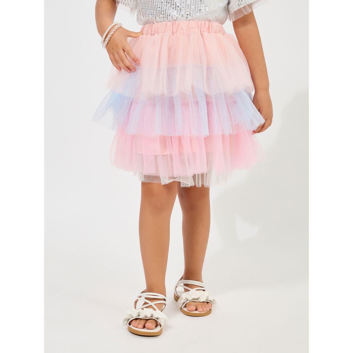 Styli Colorful Layered Mesh Skirt-girls-clothing-bottoms-skirts-image-1
