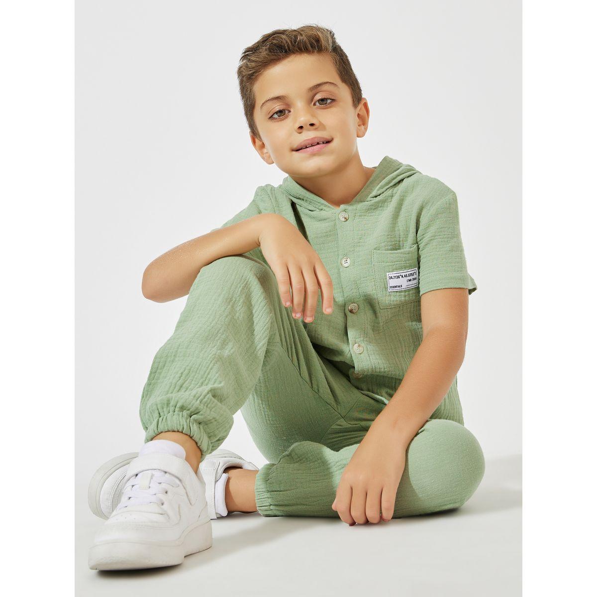 مجموعة من جوغر مع قميص سادة بياقة هودي-boys-clothing-setsandcoords-image-1